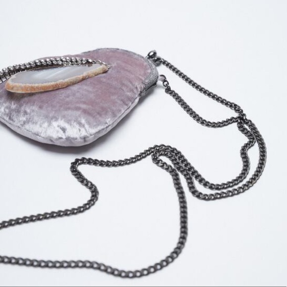 ZARA Velvet Mini Bucket Bag with Kiss Lock BNWT - Picture 6 of 10